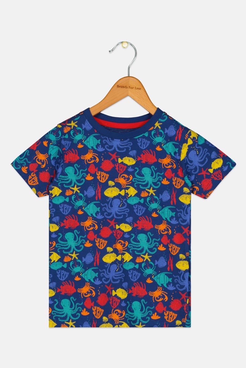 Hamleys Toddlers Boy Crew Neck Short Sleeve Graphic Print T-Shirt, Multicolor - Image 1